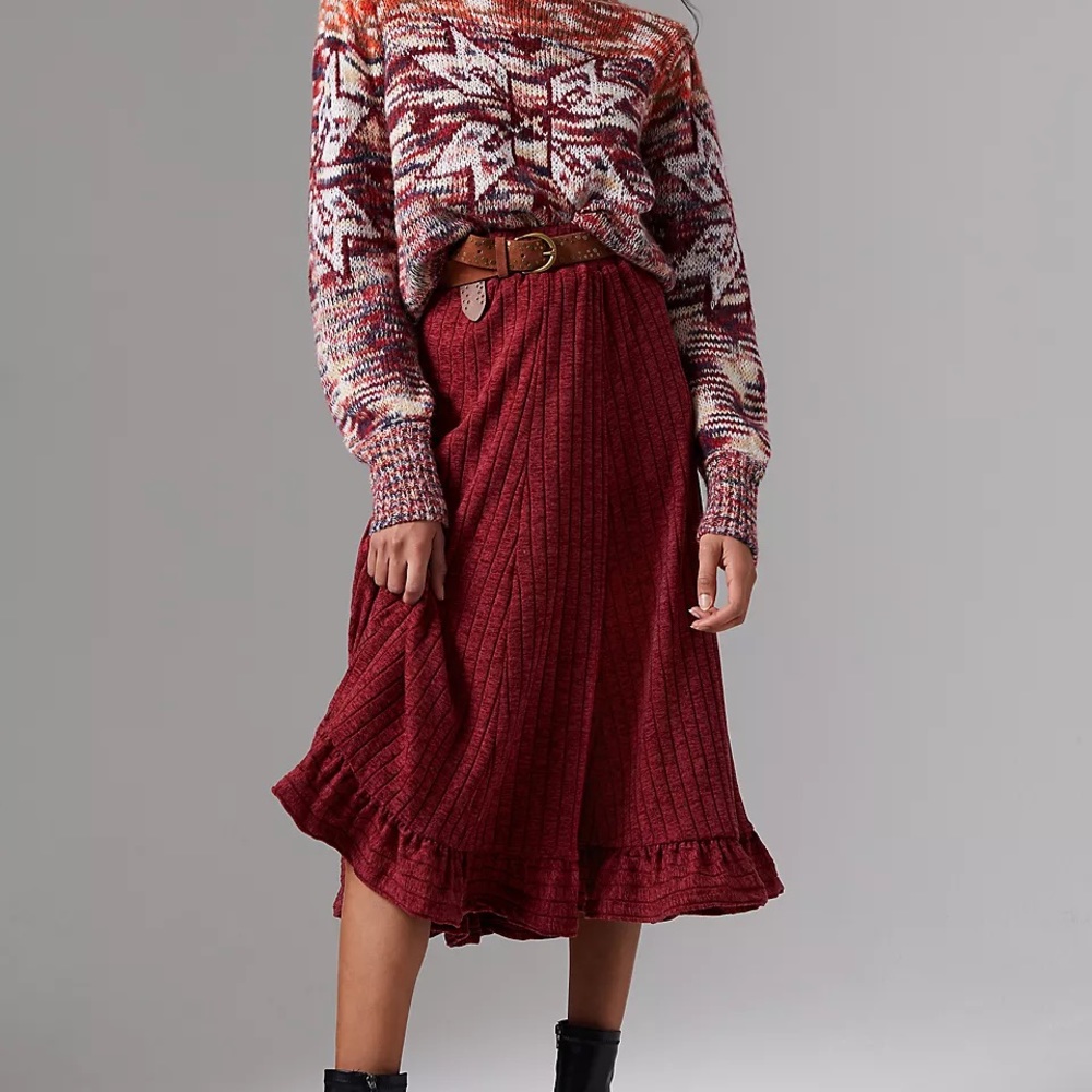 Anthropologie Pauline Midi Sweater Skirt